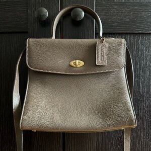 Vintage Coach Top Handle Crossbody Leather Bag